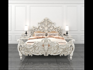 classic carved bed 2 Model 3D
