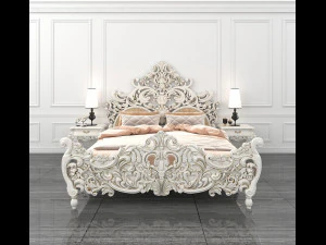 classic carved bed 2 3D Model