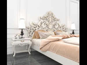 classic carved bed 2 Model 3D
