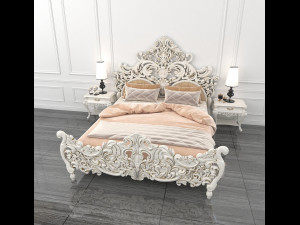 classic carved bed 2 Model 3D
