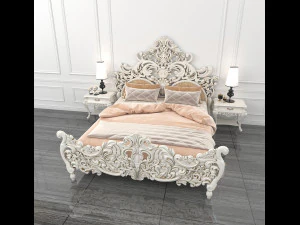 classic carved bed 2 3D Model
