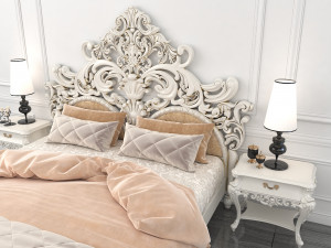 classic carved bed 2 Model 3D