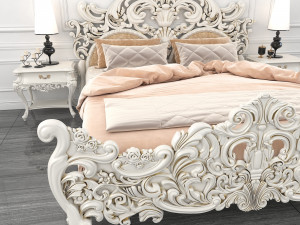 classic carved bed 2 Model 3D