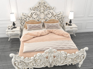 classic carved bed 2 Model 3D