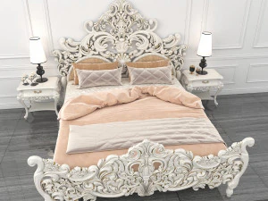 classic carved bed 2 3D Model