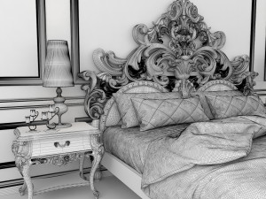 classic carved bed 2 Model 3D