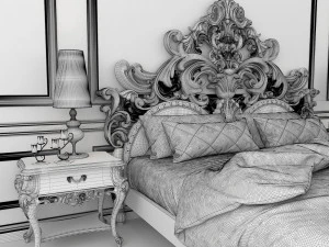 classic carved bed 2 3D Model