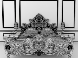 classic carved bed 2 Model 3D