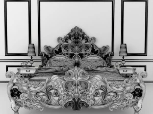 classic carved bed 2 3D Model