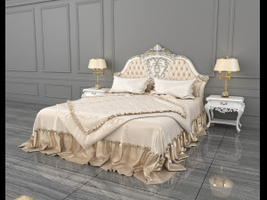 european style bed 11 3D Model