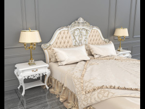 european style bed 11 3D 模型