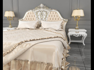 european style bed 11 3D 模型