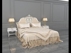 european style bed 11 3D 模型