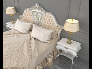 european style bed 11 3D 模型