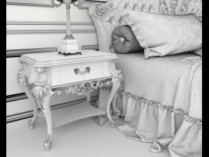 european style bed 11 3D 模型