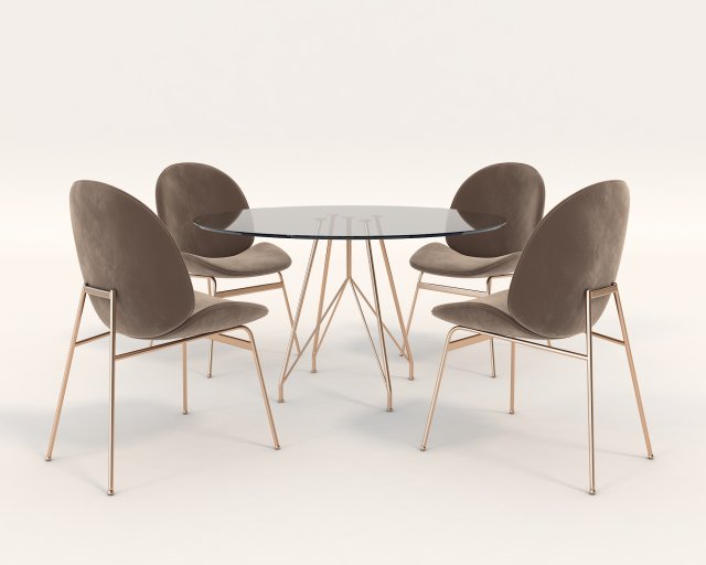 contemporary design table and chair set 6 Modèle 3D .c4d .max .obj .3ds .fbx .stl .blend 