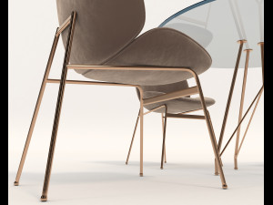 contemporary design table and chair set 6 Modèle 3D