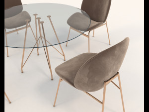 contemporary design table and chair set 6 Modèle 3D