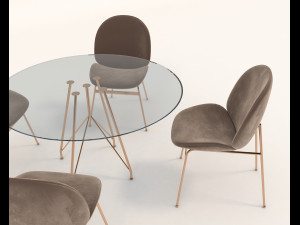 contemporary design table and chair set 6 Modèle 3D