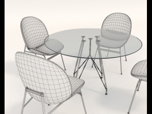 contemporary design table and chair set 6 Modèle 3D
