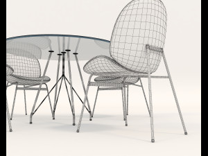 contemporary design table and chair set 6 Modèle 3D