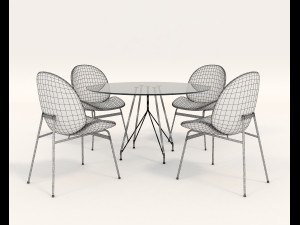 contemporary design table and chair set 6 Modèle 3D