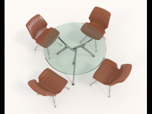 contemporary design table and chair set 7 3D Модель