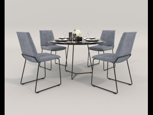 contemporary design dining set 2 3D Model