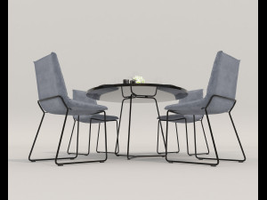 contemporary design dining set 2 3D Model