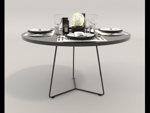 contemporary design dining set 2 3D Model