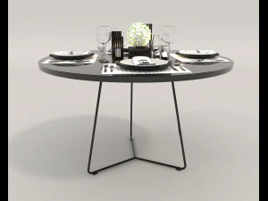 contemporary design dining set 2 3D Model