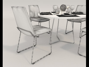 contemporary design dining set 2 3D Model