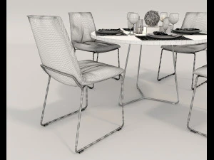 contemporary design dining set 2 3D Model