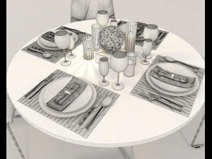 contemporary design dining set 2 3D Model