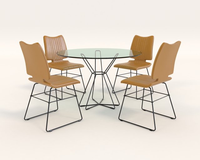 contemporary design table and chair set 8 3D 모델 .c4d .max .obj .3ds .fbx .stl .blend 