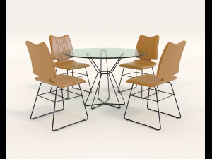 contemporary design table and chair set 8 Modelo 3D