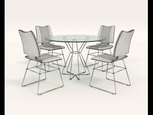 contemporary design table and chair set 8 3D 모델