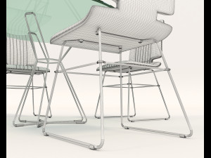 contemporary design table and chair set 8 3D 모델