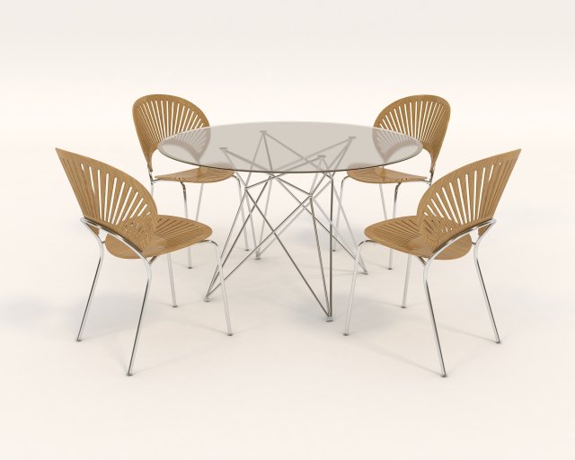 contemporary design table and chair set 9 3D Model .c4d .max .obj .3ds .fbx .stl .blend 