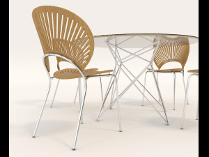 contemporary design table and chair set 9 3D Model