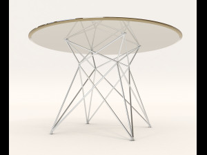 contemporary design table and chair set 9 3D Model