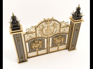 classic mansion gate Modelo 3D
