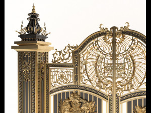classic mansion gate Modelo 3D