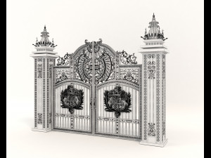 classic mansion gate Modelo 3D