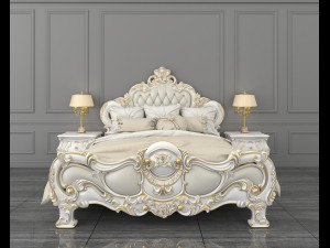 european style bed 12 3D Model