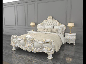 european style bed 12 3D Model