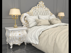 european style bed 12 3Dモデル