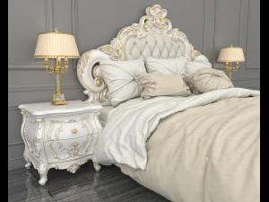 european style bed 12 3D Model