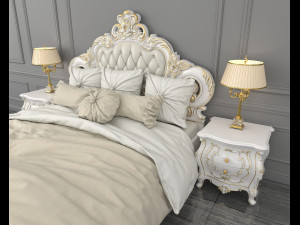 european style bed 12 3Dモデル