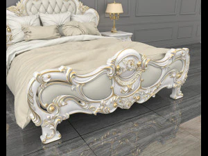 european style bed 12 3D Model